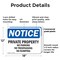 Signmission Private Property No Parking No Trespassing OSHA Notice Sign, Plastic, 18in W x 12in L, 2PK OS-2PACK-NS-P-1218-L-17837 - alternate 6